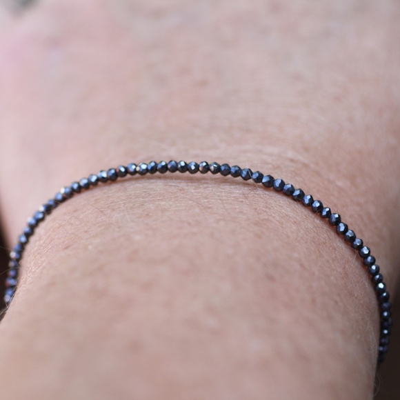 Natural Black Diamond Bracelet – 5 Carats Black Diamonds – Solid 14K White Gold - Picture 4 of 8